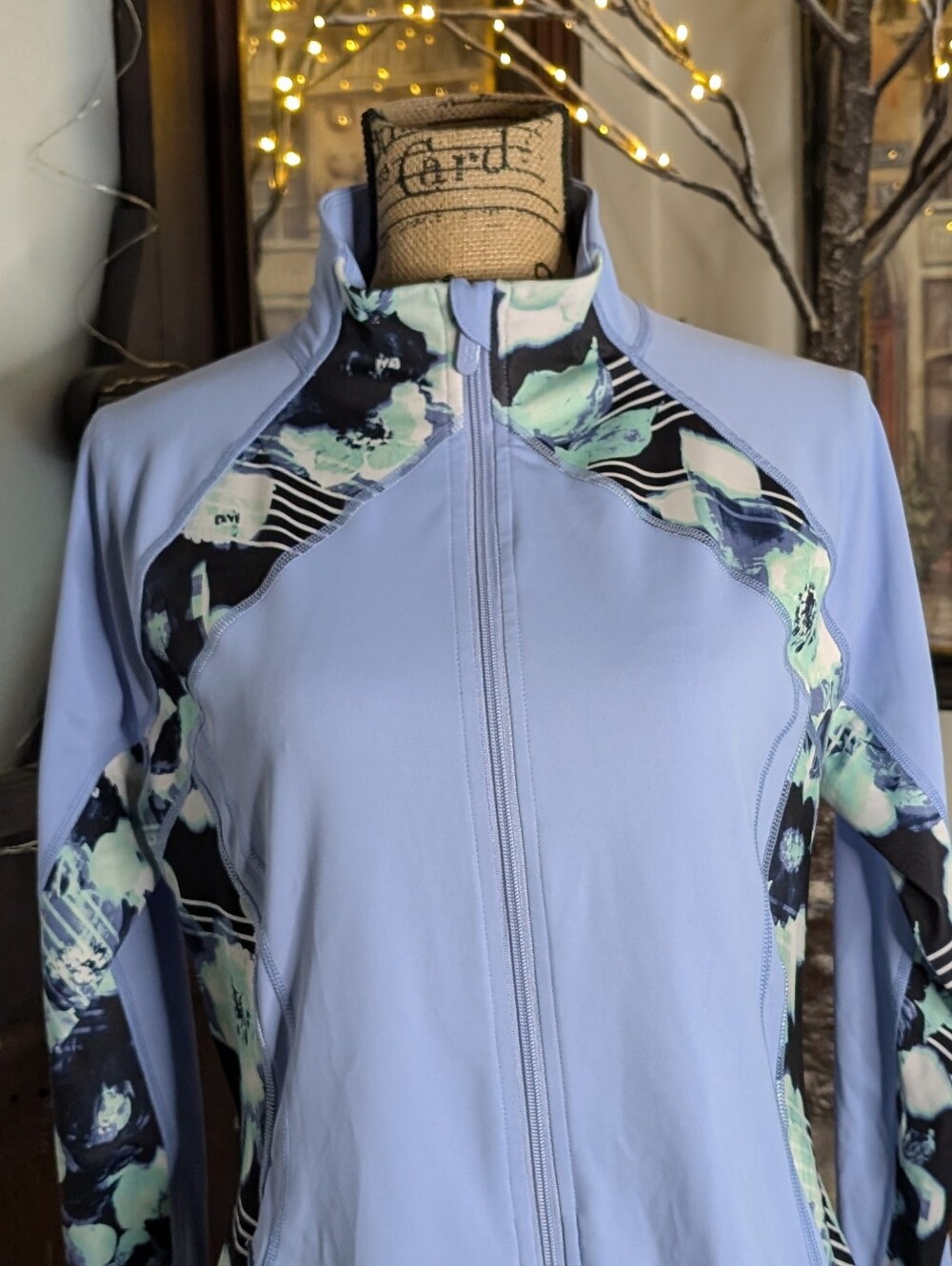 Fila Light Blue Full-Zip Jacket with Floral Accent - Picture 3 of 12
